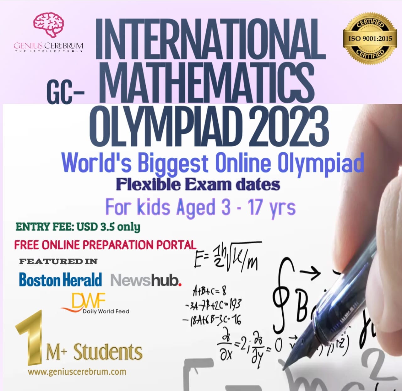 International mathematics Olympiad 2023 World's Biggest online olympiad