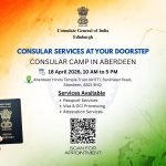 CGI Edinburgh Organizes Consular Camp for Indian Community in Aberdeen on 18th April, 2026.