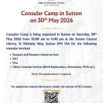 High Commission of India London Organises Consular Camp in Sutton on 30 May 2026