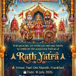 Celebrate Rath Yatra 2026 at Hari Om Mandir in Frankfurt on 16 July.