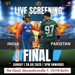 Don’t Miss the Final Showdown! | India vs Pakistan Asia Cup T20 Final – Live Screening & Celebration in Berlin | 28 September.