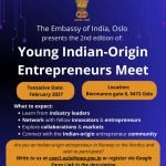 EOI, Oslo to Organise 2nd Young Indian-Origin Entrepreneurs Meet in February 2027. Register Now!